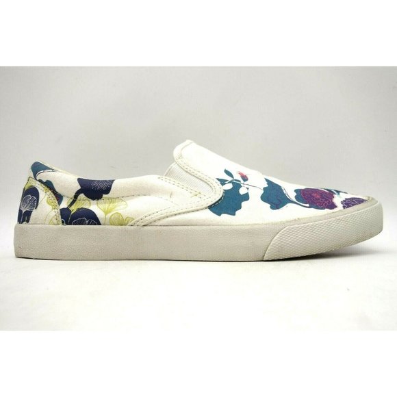 Bucketfeet Chinoisere Chic White Floral Canvas Loafers Shoes Women's 11 W - Picture 1 of 11